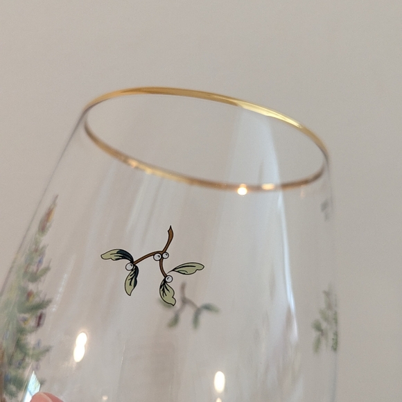 NWT set of 2 Spode Christmas tree stemless wine glasses - Picture 9 of 12